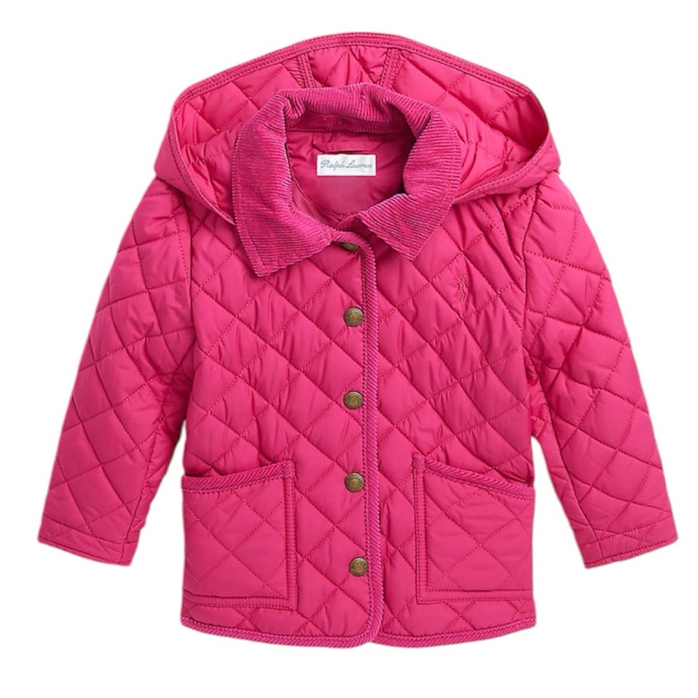Ralph Lauren Baby Girls Quilted Water‎ Repellent Barn Jacket SIZE 9 MONTH